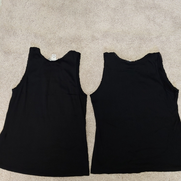 Sequin Flower Beaded Ribbed Black Tank 2pc - Picture 4 of 8